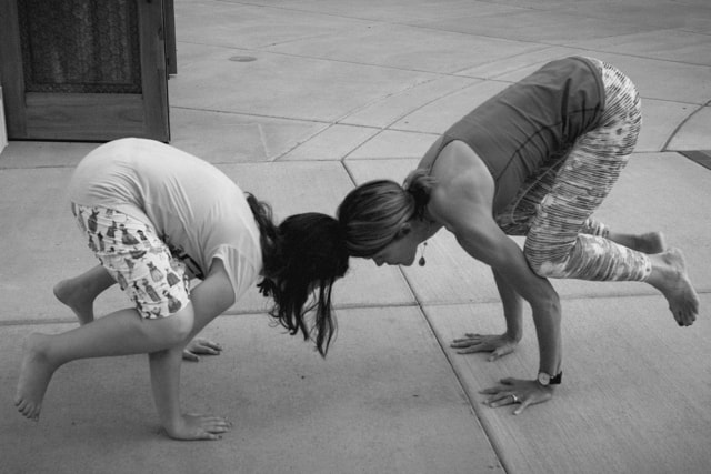 Jessica and Daughter in Yoga Pose